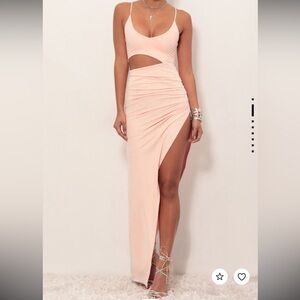 Lucy in the Sky Blush Cut-Out Maxi Dress